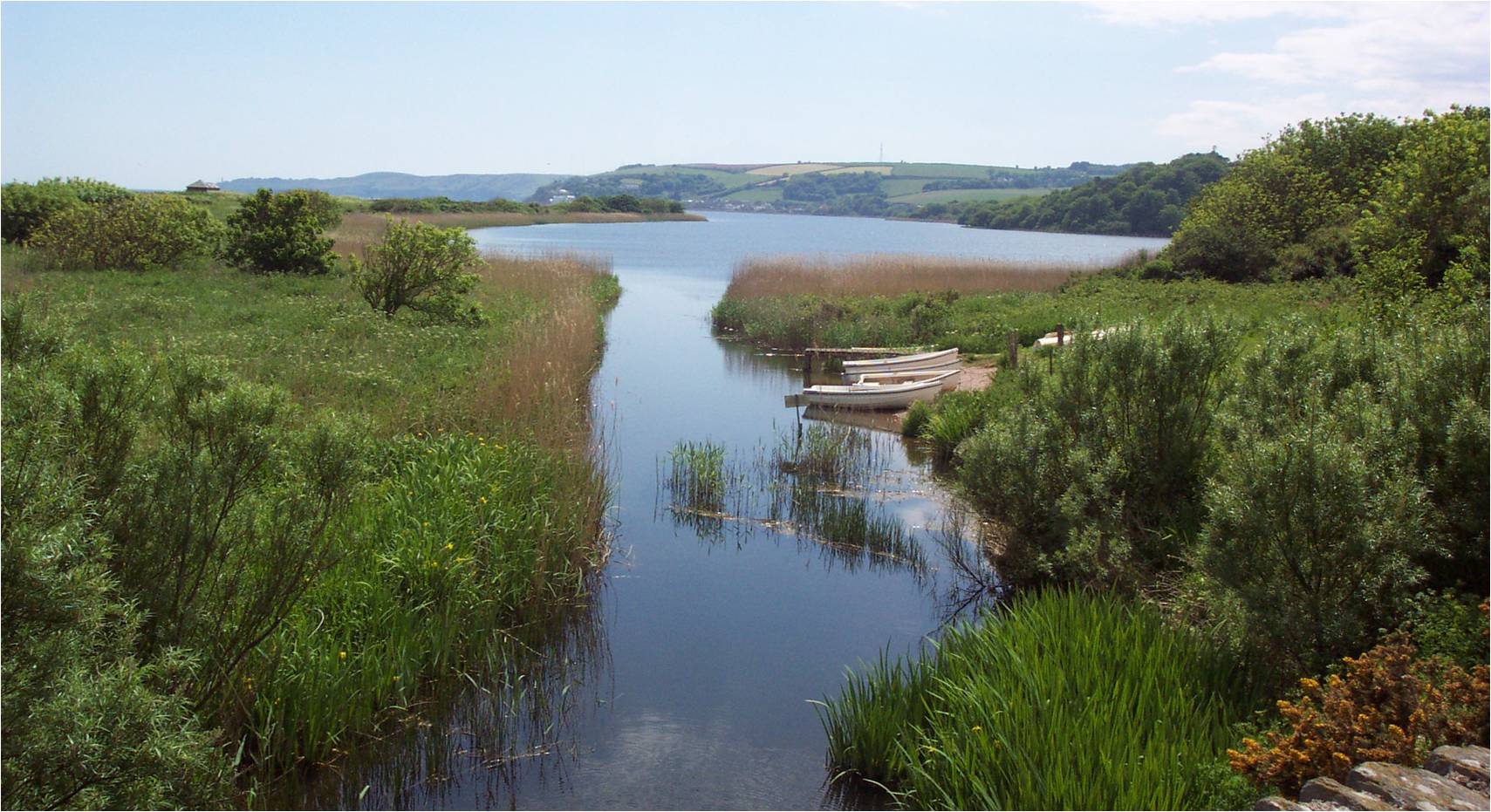 Main inflow to the Slapton Lower Ley on the South Hams coastline, Southwest England